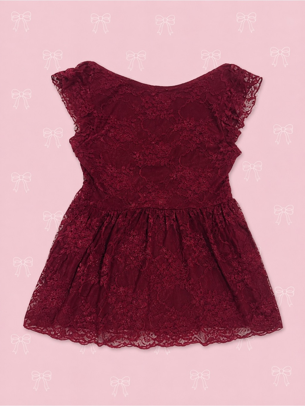 Lace Peplum Top - Burgundy